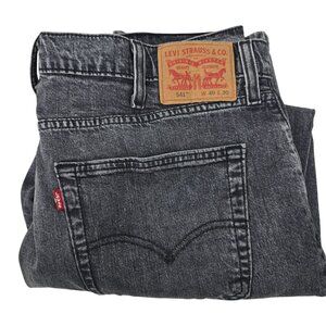 Levis Mens Black Wash 541‎ Jeans W40 L30 Stretch Denim Relaxed Fit